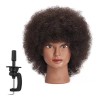 Training Head Cabeza De Maniqui Entrenamiento Cabello Natural Negro 25.4cm