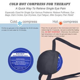 Cooling Eye Patches for Puffy Eyes, Pure Silk Ice Eye Patch, Single Eye Mask, Medical One Eye Cover Cold Hot Therapy Strabismus Lazy Eyes After Surgery Adult Kid Pirate Eyepatch (Small-Black)