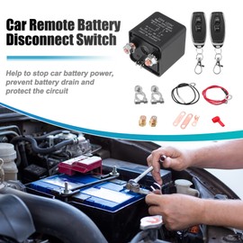 X AUTOHAUX 1 Set 12V 250A Car Battery Disconnect Switch Remote Kill Switch w/ 2 Keys Remote Battery Isolation Switch Anti-Theft Battery Shut Off for Car RV Truck ATV UTV Camper Boat