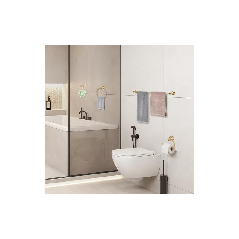 Juego de accesorios de baño de oro cepillado, juego de