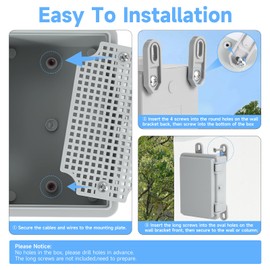Caja Eléctrica Exterior Impermeable IP65, Caja de Conexiones de Plástico ABS con Placas de Montaje en Rejilla, 2 Prensaestopas, 4 Soportes de Pared y 8 Tornillos (Pequeño: 15 x 10 x 7 cm)
