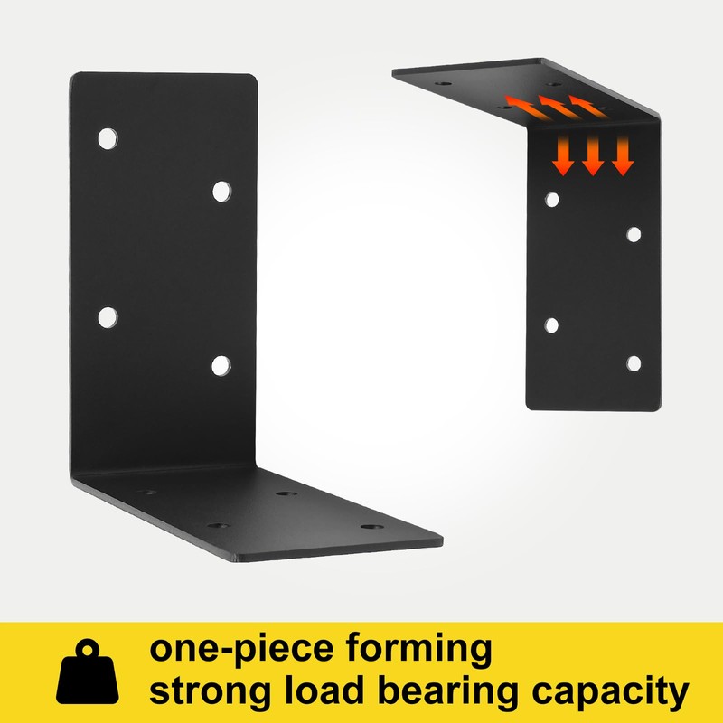 4 Pack 6"x6"x3" L Right Angle Bracket,Heavy Duty Steel Corner
