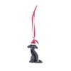 Gallerie II Glass Santa Hat Black Dog Small Christmas Tree