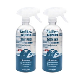 FAULTLESS Spray Starch Smooth Finish 22 Oz, 2 Pack Trigger Pump Liquid Starch for Ironing, Non-Aerosol Spray on Starch, Reduces Ironing Time, No Flaking, Sticking or Clogging, Biodegradable Ingredients, Recyclable