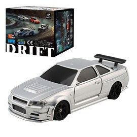 HOENTECH RC Drift Racing Cars, 1/43 Scale 4WD 2.4G Remote Control High Speed Racing Vehicle with Lights Kit, Mini Drift Car for Adults (RTR Version)