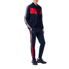 Lacoste Men's Sport Sport Printed Sweatpants, Navy Blue/Grenadine Red, Small
