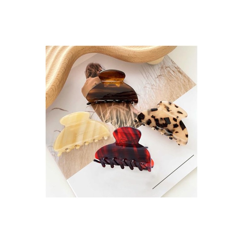Pinzas para el cabello para mujer, pinzas medianas de garra,