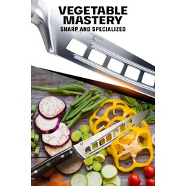 Dalstrong Vegetable 8" Chef Knife - Gladiator Series Elite - Forged High Carbon German Steel - Full Tang - Black G10 Handle - w/Sheath Cover - Kitchen Cooking Knife - NSF Certified