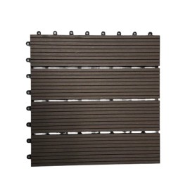 Composite Wood Eco-Friendly Anti-Slip Waterproof Flooring for Outdoor Garden & Balcony-Asian Design Interlocking SplicingColor: Brick red, Thickness: 22mm