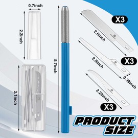 Honoson Mini Hand Saw Model Tools Small Hobby Saw Blades Kit with 9 Tiny Razor Hacksaw Blades for Miniatures, Modeling, DIY Crafts, Plastic Models, Wood(Style 3,Blue)