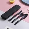 LIVELYPET Reusable Travel Cutlery with Case, 4 Sets Portable Plastic