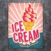 Metal Sign XL with American Diner Classics Ice Cream Motif