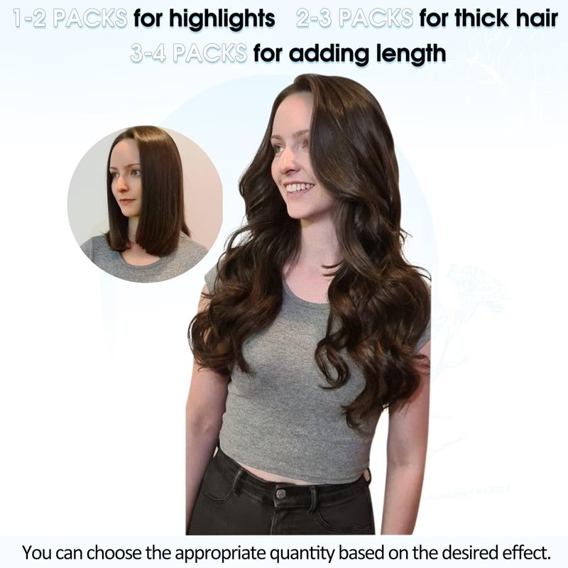 Vivien Brown Micro Loop Hair Extensions Real Human Hair Medium