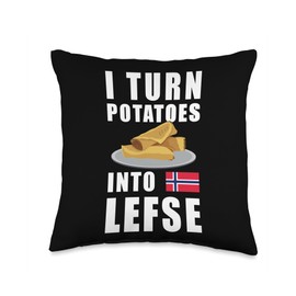I Turn Potatoes Into Lefse Norwegian Cuisine Flatbread Throw Pillow