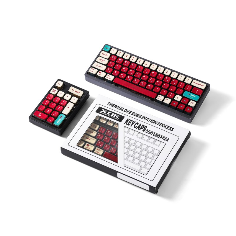 XDK Backlit Keycaps Red Shine Through PBT Keycaps, Pudding Keycaps