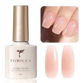 TOMICCA UV Nagellack, Nude Farben Gel Nagellack UV/LED Soak-Off Gel Nail Polish Geeignet für Anfänger Nail Art Salon DIY Home, 8ML