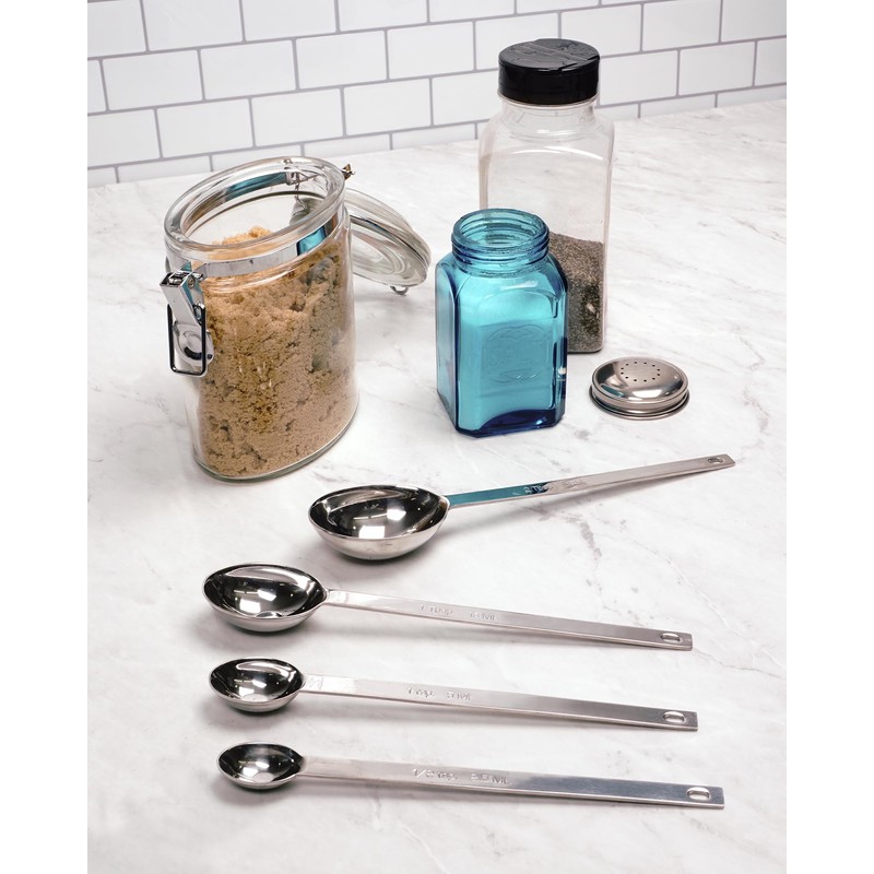 RSVP International Measuring Spoons, Long, Stainless Steel