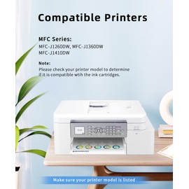 LC501 LC501XL Ink Cartridges High Yield Compatible for Brother LC501 LC-501 LC 501 Ink Work with Brother MFC-J1360DW MFC J1360DW MFC-J1410DW MFC-J1260W Printer Ink (Black Cyan Magenta Yellow, 4 Pack)