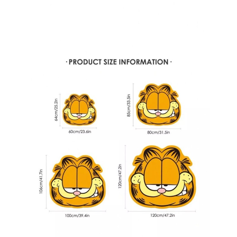 Garfield New 24” GARFIELD The Cat HEAD Floor RUG Plush