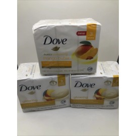 Dove Lot Of 9 Bars Of Dove Glowing (With Mango And Almond Butter) Soap 3 Packs Of 3