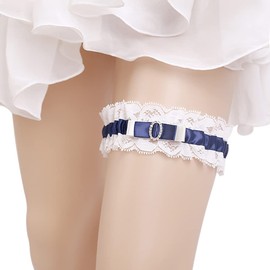 ADOVE Wedding Garters For Bride Stretch Lace Bridal Garter Sets White Flower Floral Leg Wedding Garter