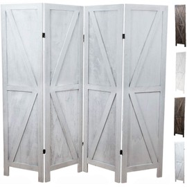 Premium Home Room Divider: Room dividers and Folding Privacy Screens, Privacy Screen, Partition Wall dividers for Rooms, Room Separator, Temporary Wall, Folding Screen, Rustic Barnwood (White)