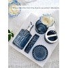 LaMarriti Blue Bathroom Accessories Set, 5Pcs Clear Glass Bathroom Accessories,