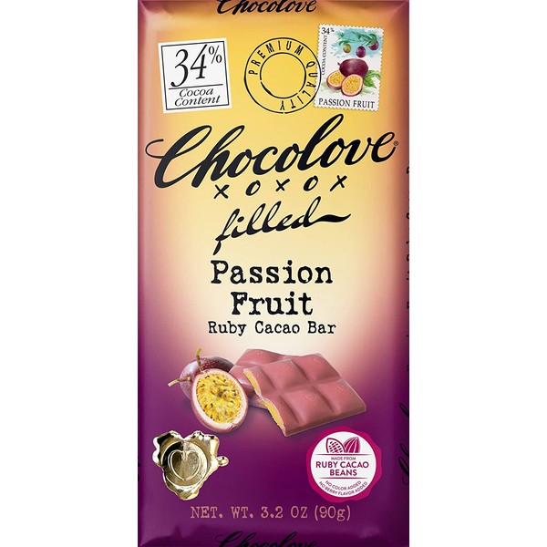 Chocolove, Chocolate Bar Large Passion Fruit Filled, 3.2 Ounce