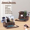 Wood Phone Docking Station Nightstand Organizer for Men Dad Son