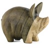 ART-CRAFT Wooden Pig Hand Carved from a Beautiful Piece of