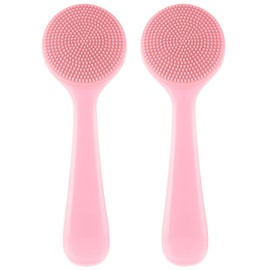 2 Pack Facial Scrubber, Soft Silicone Facial Cleansing Brush, Manual Scrubber Exfoliator for Sensitive Skin Deep Cleaning Care, Face Cleansing Brush for Makeup Residues Removal