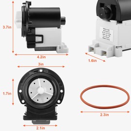 4681EA2001T Washer Drain Pump Motor Replacement for LG & Kenmore Front Load Washing Machines - Compatible with WM2101HW WM3270CW WM3431HS WM3770HVA & More - Replaces AP5328388 4681EA1007G 4681EA1007D