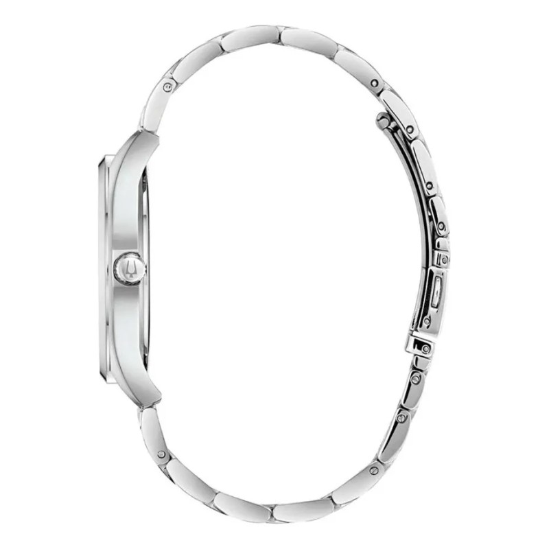 Reloj Bulova Classic 96l272 Correa Plateado Bisel Plateado Fondo Gris
