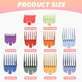 10 Pcs Clipper Guards Compatible with Wahl, Universal Replacement Hair Clippers Guide Comb, Set Wahl Clipper Guards for Most Clippers Trimmers, Professional and Home Use 10 Sizes