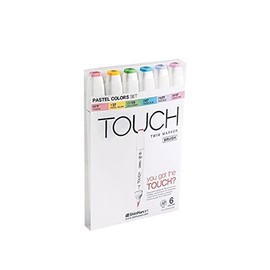 ShinHan Touch Twin Brush Marker Set 6 Pastel