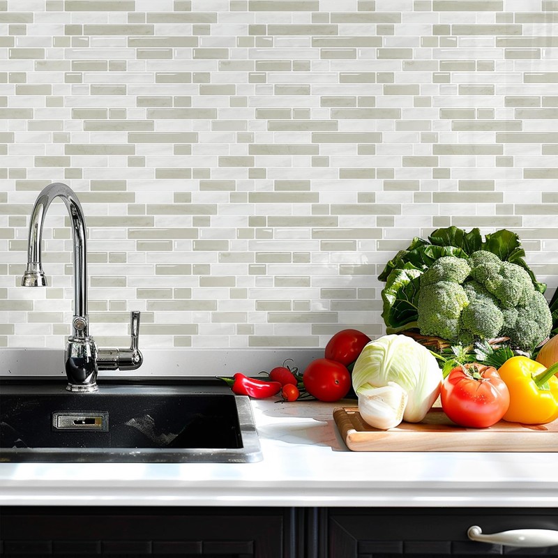 STICKGOO Peel and Stick Backsplash - 10 Sheets of 12”×12”