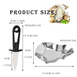 OHYER Pack of 7 Oyster Plates, Oyster Plates, Reusable, Durable Oyster Shell, Oyster Opener for Shells, Stainless Steel, Grillable Oyster Shells, Shellfish and Seafood (7)