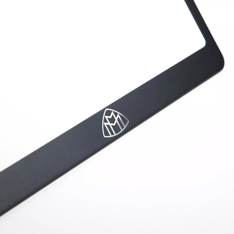 KA Depot For Maybach License Plate Frame Matte Black W/Chrome
