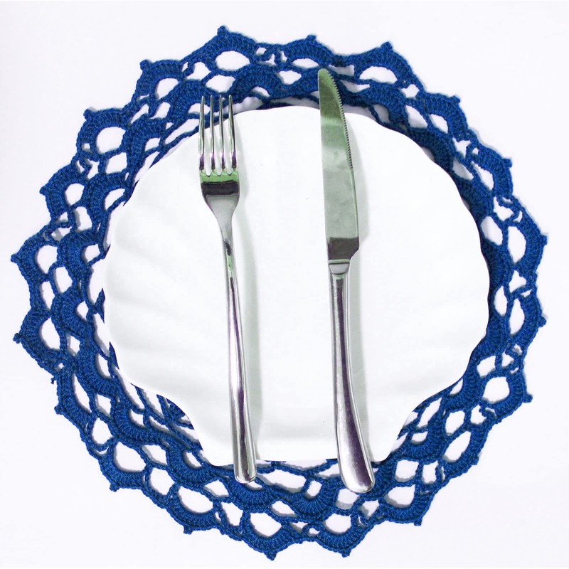 SUNONE11HKA 12 Inch Lace Crochet Doilies Table Placemat Washable Kitchen
