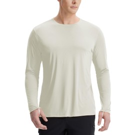 BALEAF Men's Long Sleeve Running Hiking Tops UPF 50+ Quick-Dry Rashguard Pink S