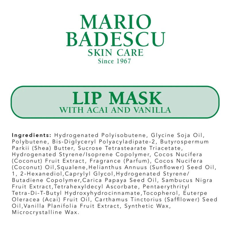 Mascarilla Labial Mario Badescu Con Acai Y Vainilla,