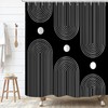 ALINK Shower Curtain, Boho Minimalist Mid Century Modern Arch Geometric