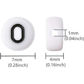 500 PCS Letter Beads 4X7 mm Acrylic Alphabet Beads White Round Vowel Letter O Beads for Jewelry Making Bracelets Making DIY Necklaces