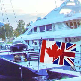 British Canada Combo Small Flag,12×18 Inch Two Layer Fabric Small Banner,1×1.5 FT Great Britain UK Canadian Nautical Decor,Mini Digital Printed 150D Polyester Banner With Brass Grommet