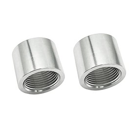KRD PERFORMANCE Female 1/4 NPT Weld On Bung, 1/4" Weldable Bung Fuel Tank Fitting, Pack of 2, Aluminum Natural