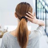 Kingsie Ponytail Hair Rubber Black Outer Diameter 2.2 inches (5.5