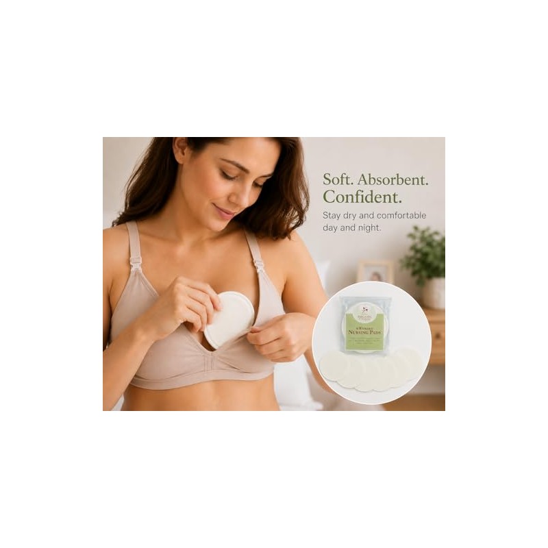 TL Care Organic Cotton Nursing Pads, Natural, 6 Count