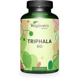 Triphala Organic Capsules – 650mg High-Potency Ayurvedic Superfood, Vegan, No Additives, 180 Capsules, Certified Organic from India