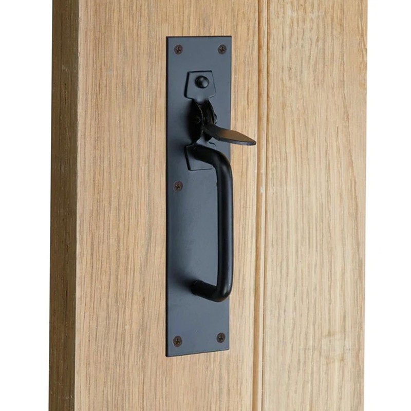 Infinity Decor Heavy Duty Black/Zinc Iron Suffolk Thumb Gate Latch