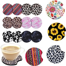100 pcs Sublimation Coasters Blanks,Absorbent Neoprene Fabric Coasters Car Cup Coaster Drink Cup Holder Coasters with A Finger Notch Heat Transfer Cup Coasters for Kitchen, Living Room, Office
